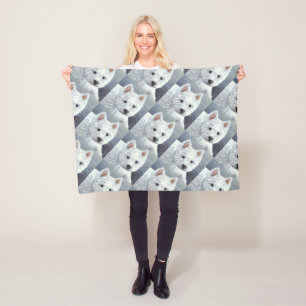 dog 137 white westie fleece blanket