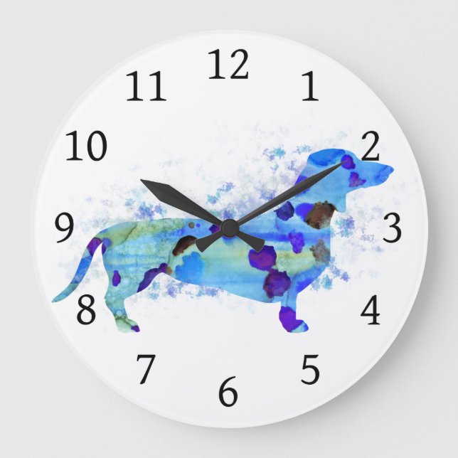 Dog 160 Teckel Dachshund Large Clock (Front)