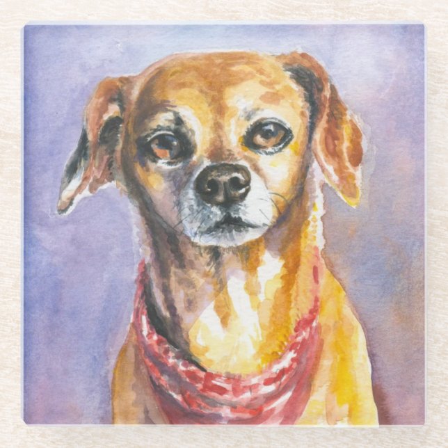 Dog 2 glass coaster (Front)