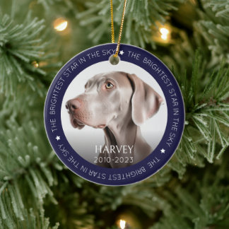 Dog 2 Photo Keepsake Pet Memorial Ceramic Tree Decoration