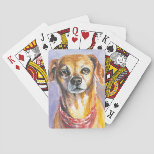Dog 2 playing cards