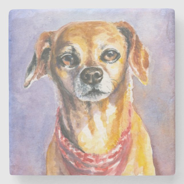Dog 2 stone coaster (Front)