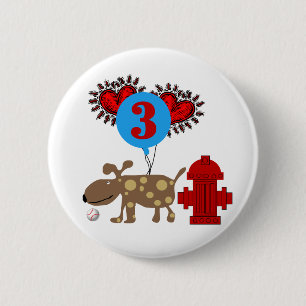 Dog 3rd Birthday Tshirts and Gifts 6 Cm Round Badge