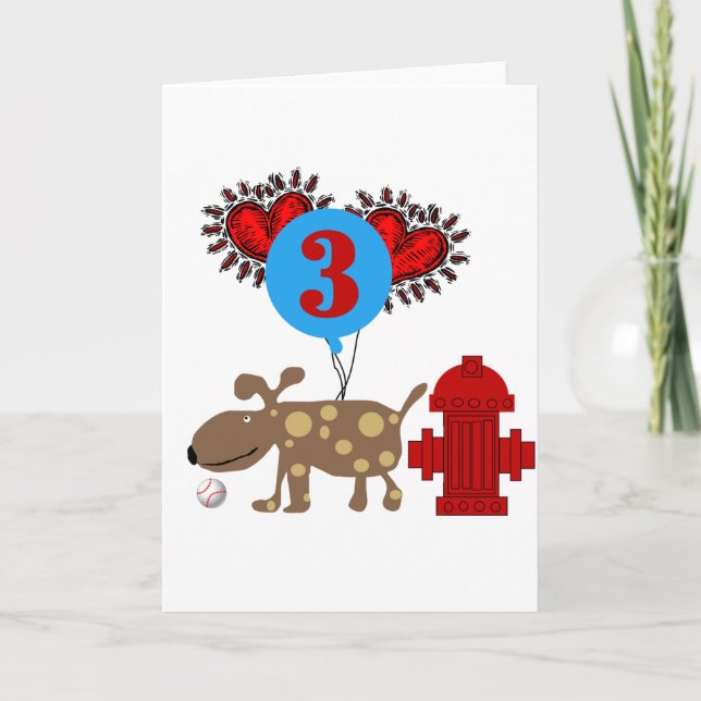 Dog 3rd Birthday Tshirts and Gifts Card (Front)