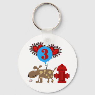 Dog 3rd Birthday Tshirts and Gifts Key Ring