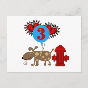 Dog 3rd Birthday Tshirts and Gifts Postcard