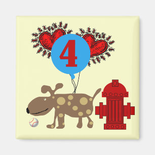 Dog 4th Birthday Tshirts and Gifts Magnet