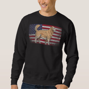 Dog 4th Of July American Flag America Golden Retri Sweatshirt