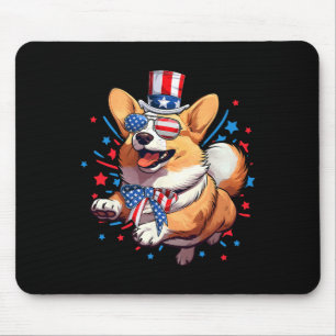 Dog 4th Of July American Usa Flag Patriotic Funny Mouse Mat