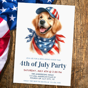 Dog 4th Of July Party Patriotic Labrador Retriever Invitation