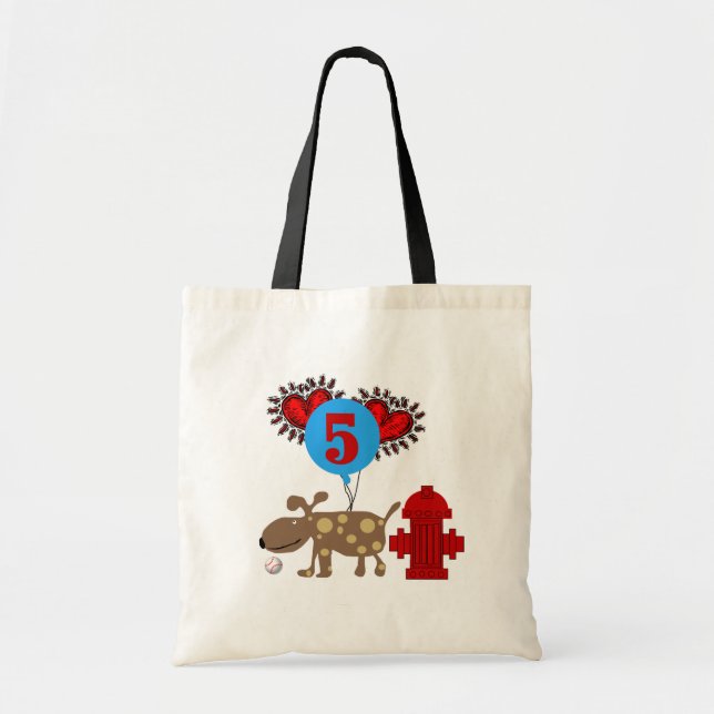 Dog 5th Birthday tshirts and Gifts Tote Bag (Front)