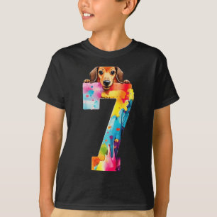 Dog 7 Years Dachshund Birthday T-Shirt