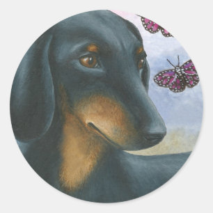 Dog 93 Dachshund Classic Round Sticker