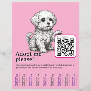 Dog adopt Flyer Template Tear Off 