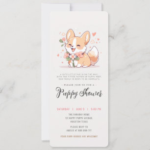 dog adoption party corgi puppy shower invitation