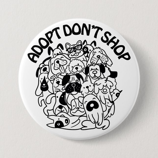 Dog Adoption Rescue Button (Front)
