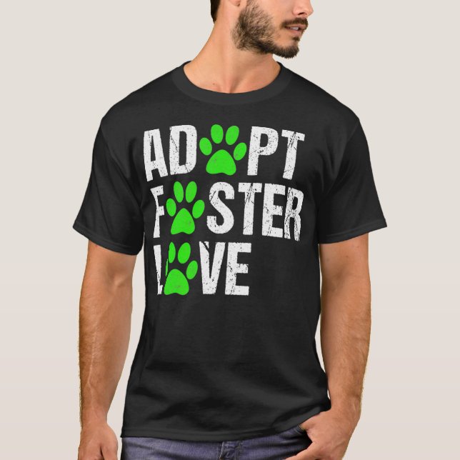 Dog Adoption Rescue Dogs Adopt Cat Shelter Paw T-Shirt (Front)