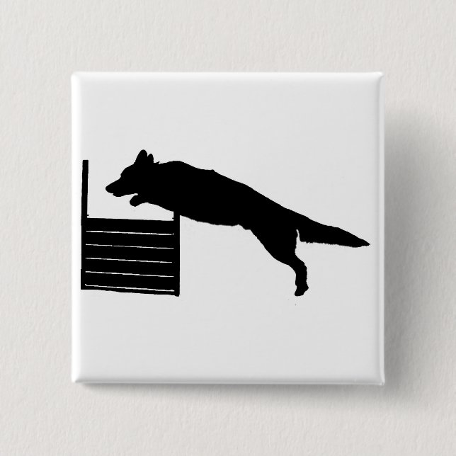Dog Agility 15 Cm Square Badge (Front)