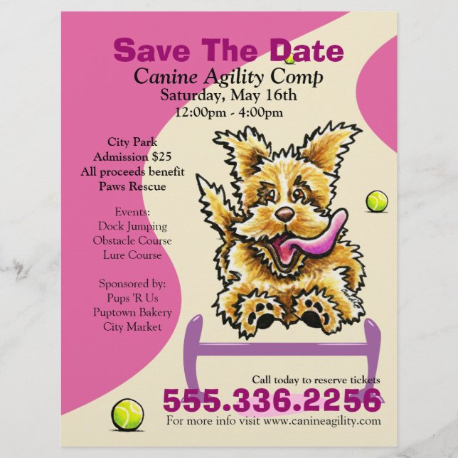 Dog Agility Competition Benefit Event Ad Purple Flyer (Front)