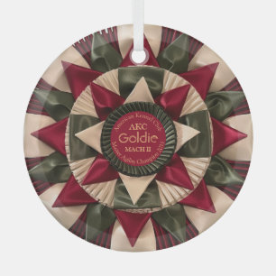 Dog Agility Custom MACH Ribbon Christmas Glass Tree Decoration