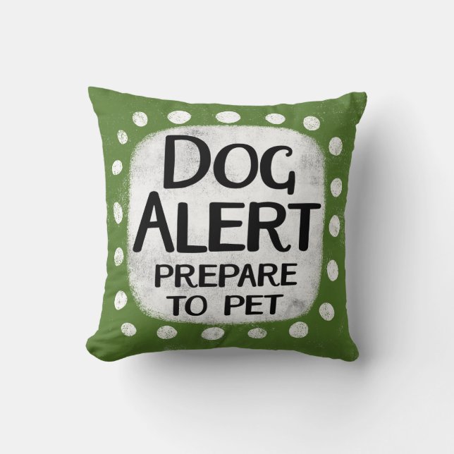 Dog Alert Throw Pillow (Front)