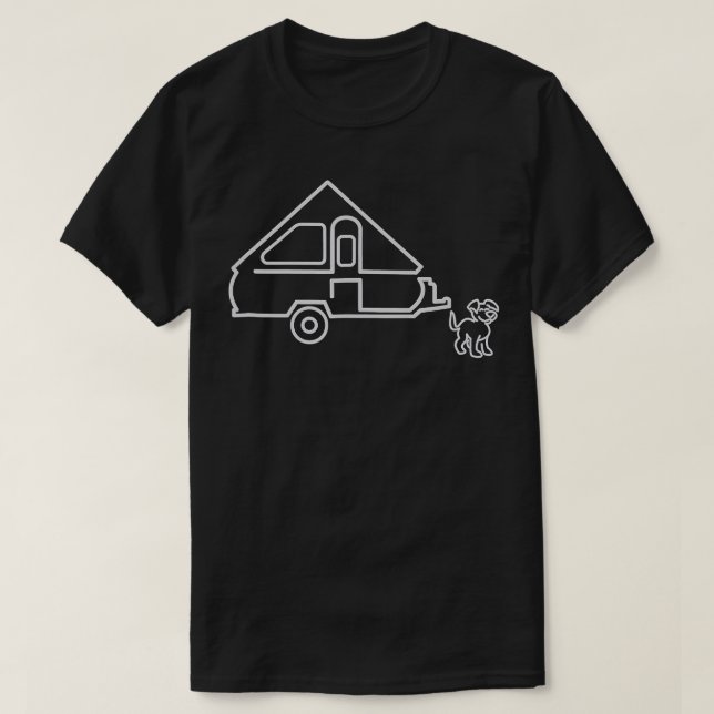 Dog Aliner A-frame ravel railer _ Happy Camper Dog T-Shirt (Design Front)