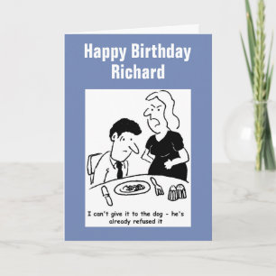 Dog already refused wife's cooking. card