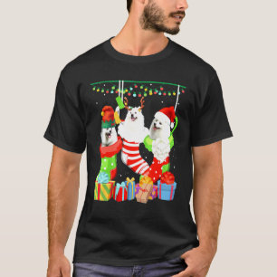 Dog American Eskimo Christmas Socks Xmas Pajama P T-Shirt