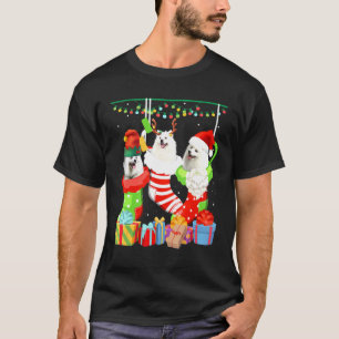 Dog American Eskimo Christmas Socks Xmas Pajama P T-Shirt