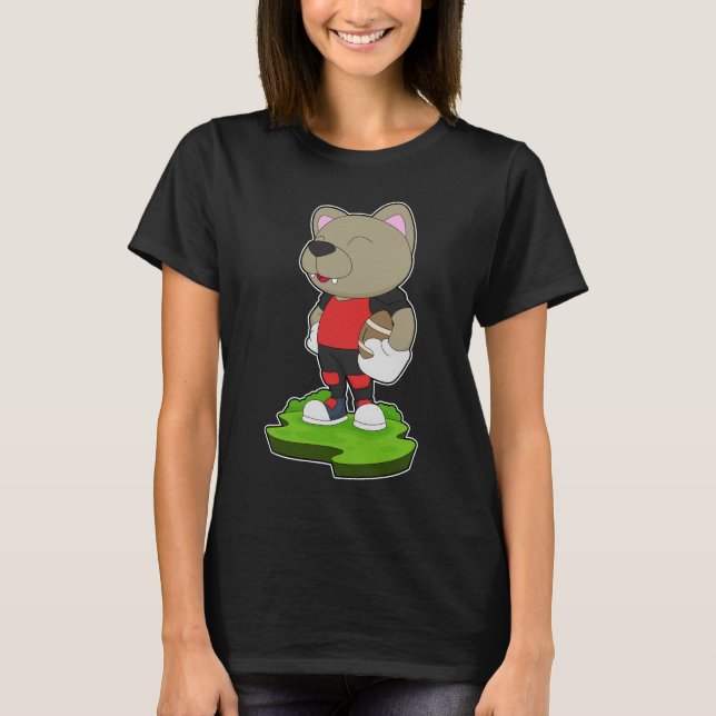 Dog American Football Sports T-Shirt (Front)