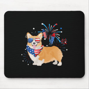 Dog American Usa Flag 4th Of July Men Women Lover Mouse Mat