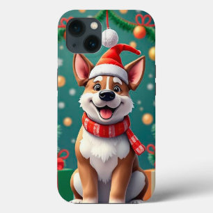 Dog Among Festive Christmas Decorations iPhone 13 Case