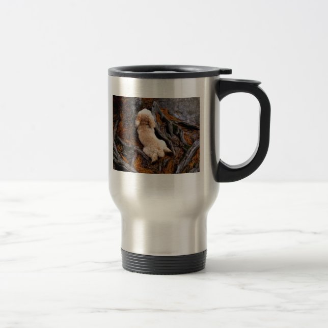 Dog Among Roots Travel Mug (Right)