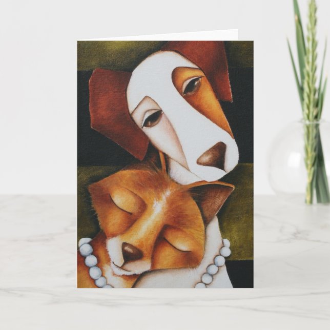 Dog and a Fox Greeting Card (Front)