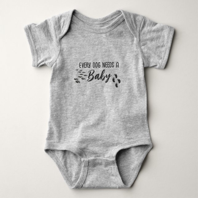 Dog and Baby Footprints  Bodysuit (Front)