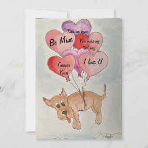 Dog and Balloons Holiday Card