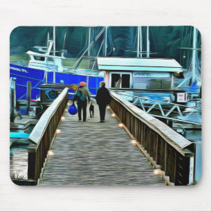 Dog and Boating Life on Lopez Island Mouse Pad