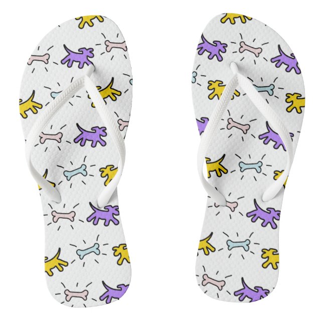 Dog and Bone Graffiti Style flip flop 1 (Footbed)