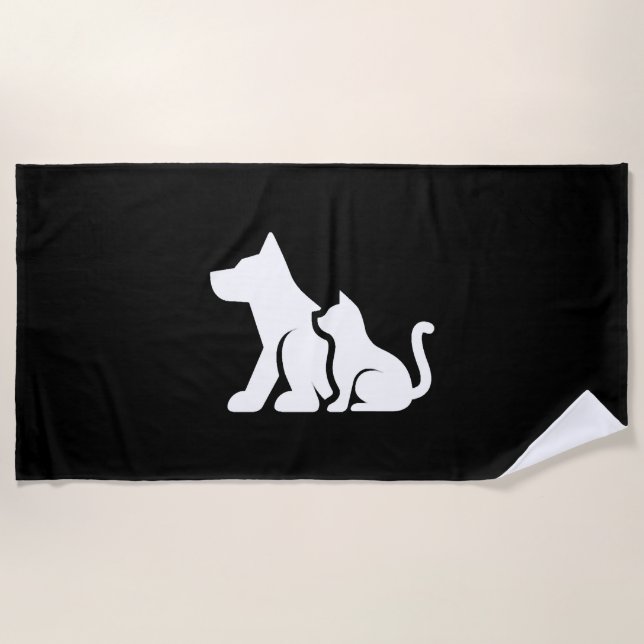 Dog and Cat    Beach Towel (Front)