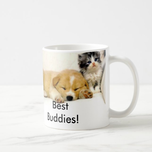 dog and cat, Best Buddies! Coffee Mug (Right)