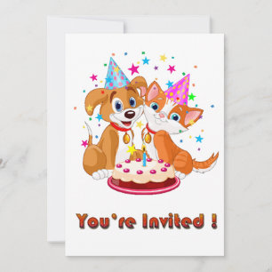 Dog and Cat Celebration Party Invitation