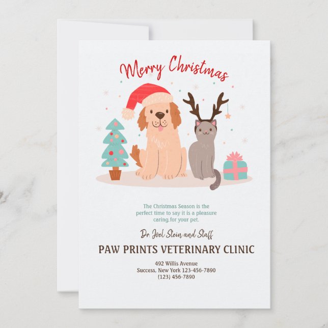 Dog and Cat Christmas Card (Front)