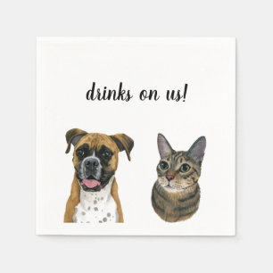 Dog and Cat Cocktail Napkins