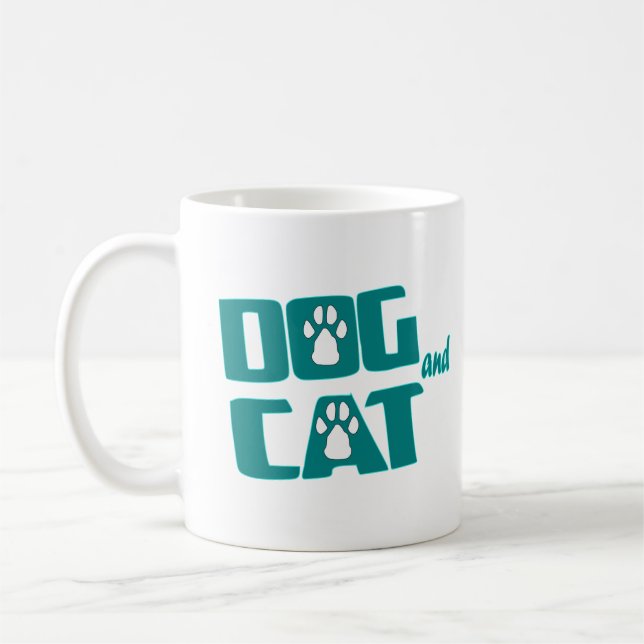 dog and cat coffee mug (Left)