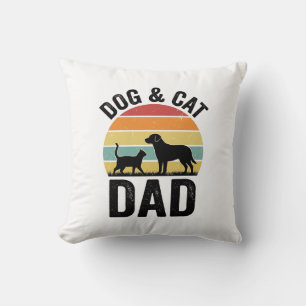 Dog and Cat Dad Vintage Pet Lover Shirt Design_1 Cushion