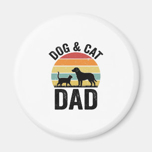 Dog and Cat Dad Vintage Pet Lover Shirt Design_1 Magnet