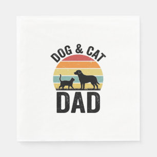 Dog and Cat Dad Vintage Pet Lover Shirt Design_1 Napkin