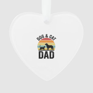 Dog and Cat Dad Vintage Pet Lover Shirt Design_1 Ornament