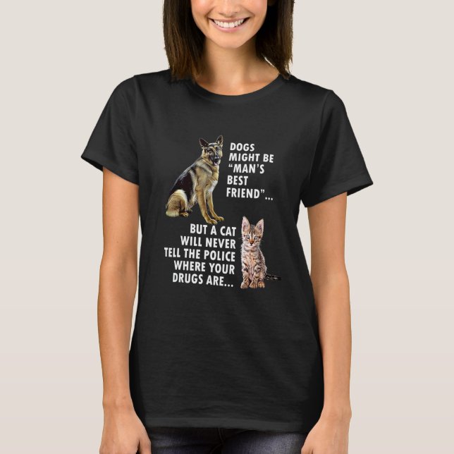 Dog And Cat Design T-Shirt (Front)
