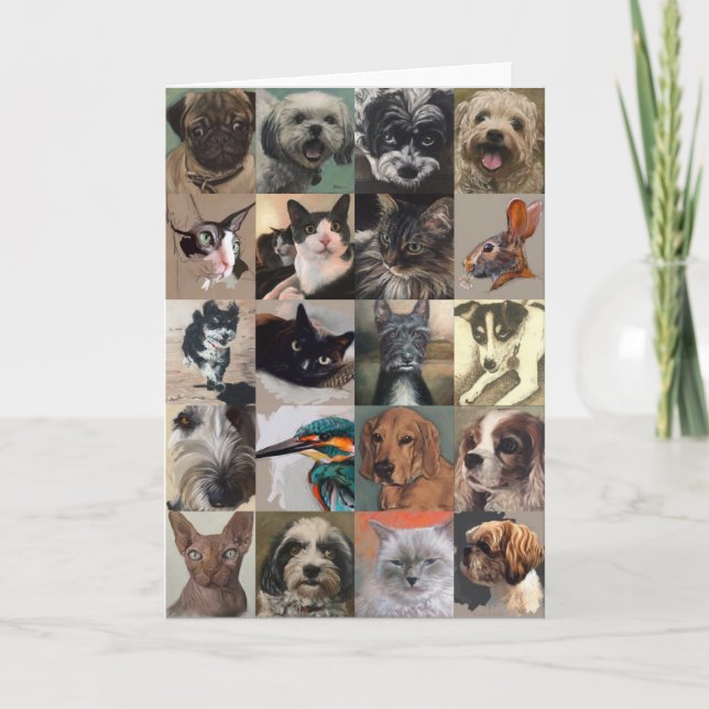 Dog And Cat Greeting Card (Front)